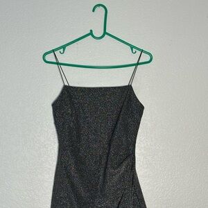 Sparkling Black Spaghetti Strap Dress